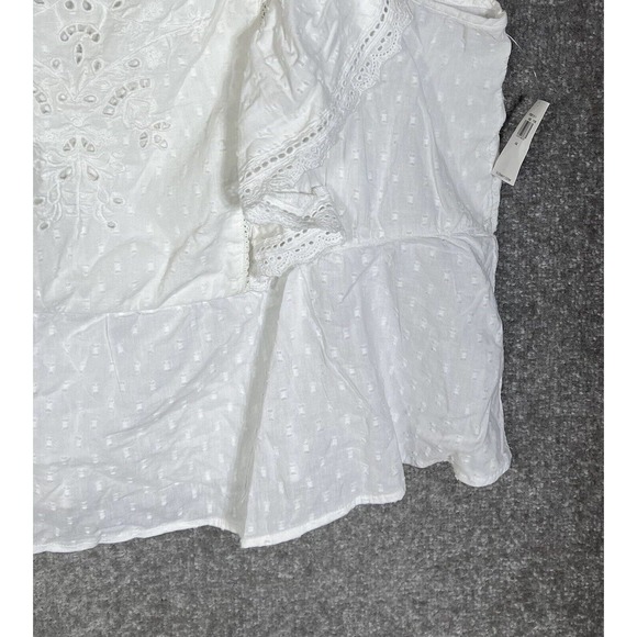 Old Navy Cap Sleeve Embroidered Lace Square Neck Top Womens Size 4X White NWT - Picture 10 of 16